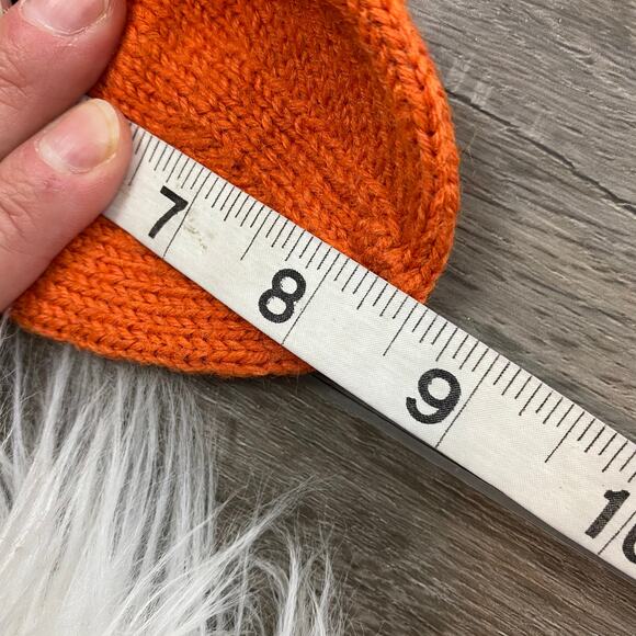 Hand Knit Wool Black Orange Socks Womens - Picture 4 of 5